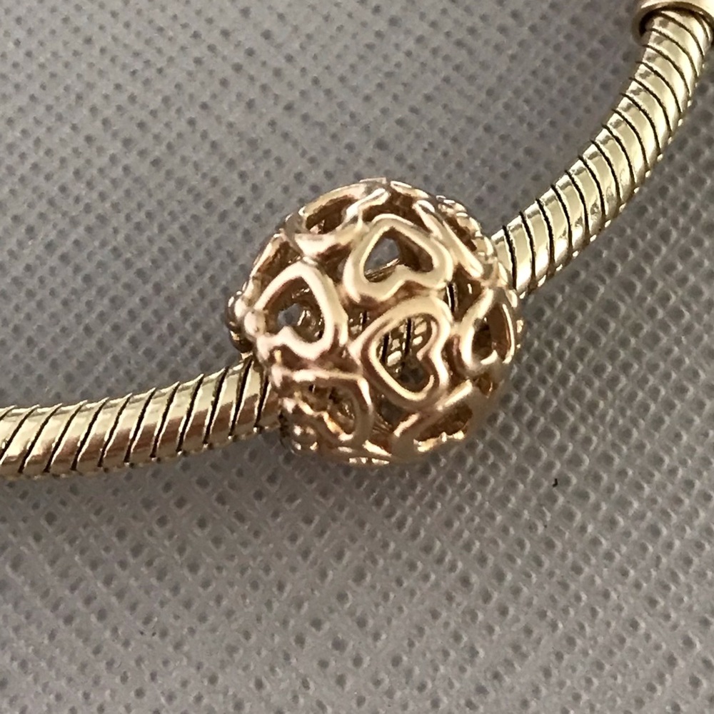 LAST ONE Pandora 14k gold Heart Openwork Charm